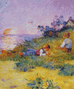 Children On A Dune By Ferdinand Du Puigaudeau Diamond Painting
