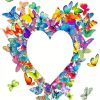 Colorful Heart Shape Butterflies Diamond Painting