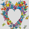 Colorful Heart Shape Butterflies Diamond Painting