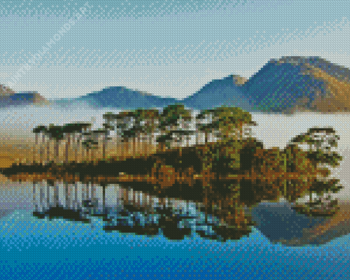 Connemara Park Trees Reflection Diamond Painting