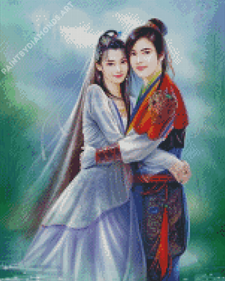 Cute Chinese Lovers Diamond Painting