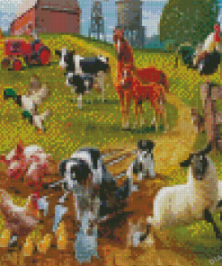 Farm With Animals Diamond Painting