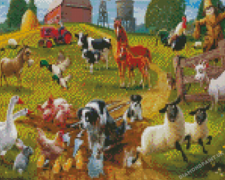 Farm With Animals Diamond Painting