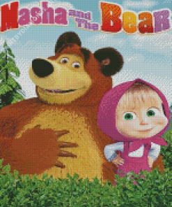 Masha And The Bear Cartoon Poster Diamond Painting