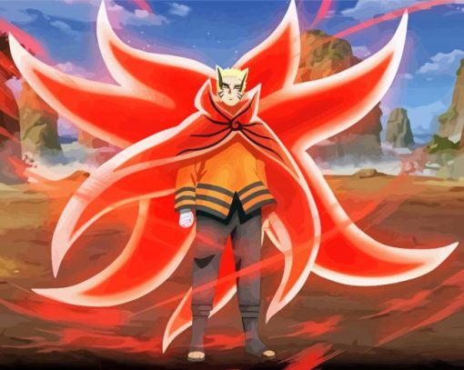 Naruto Nine Tails Sage Mode Chakra Diamond Painting