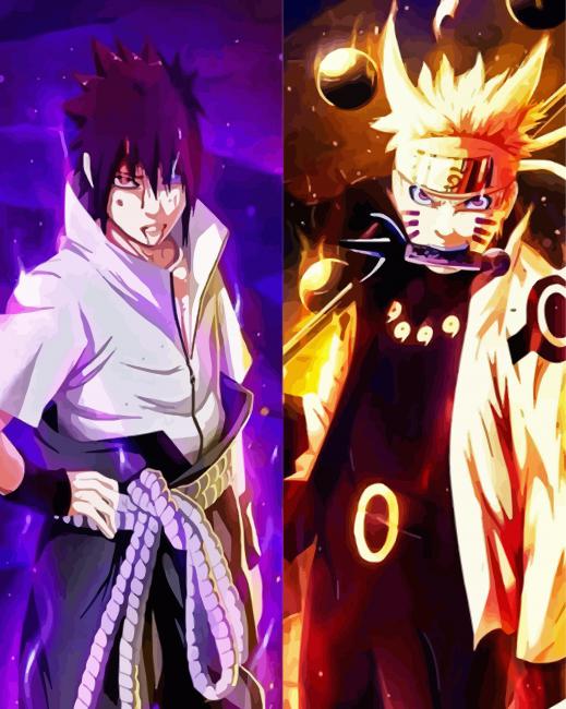 Naruto Vs Sasuke Fight - Diamond Paintings 
