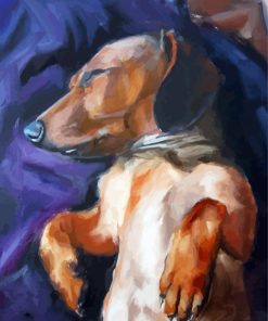 The Sleeping Dachshund Dog Diamond Painting