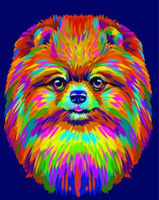 Adorable Colorful Pomeranian Diamond painting