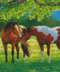 Adorable Couple Horses Art Diamond Painting