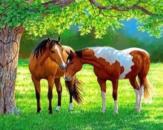 Adorable Couple Horses Art Diamond Painting