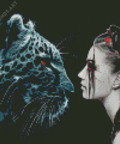 Aesthetic Girl With Leopard Diamond Painting