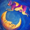 Aesthetic Cow Jumping Over The Moon Art Diamond Painting