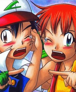 Anime Pokemon Misty And Ash Characters Diamond Painting