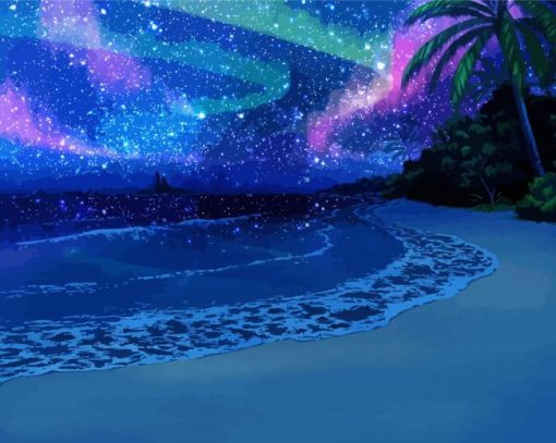 Beach Fantasy Starry Sky At Night Diamond Painting