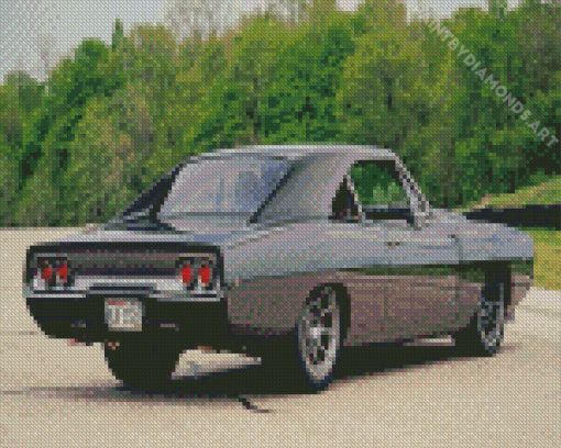 Black 1968 Dodge Charger Diamond Painting