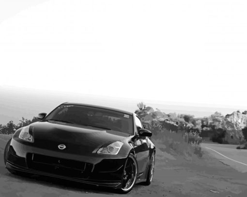 Black And White Nissan 350Z Diamond Painting