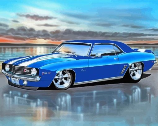 Blue 69 Camaro Art Diamond Painting