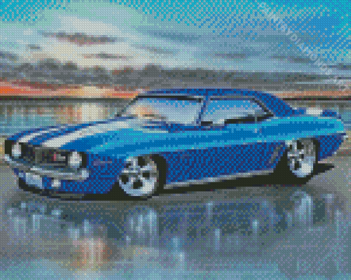 Blue 69 Camaro Art Diamond Painting