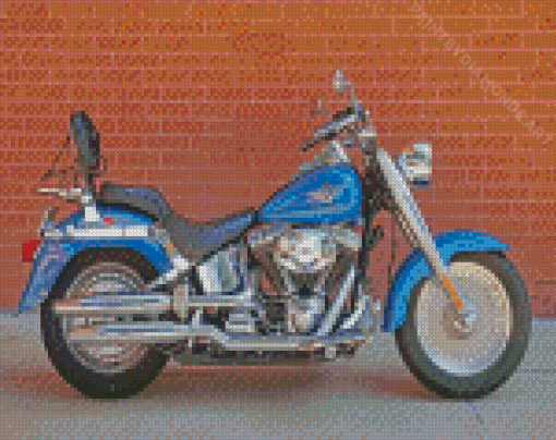 Blue Cruiser Motorcycle Diamond Painting