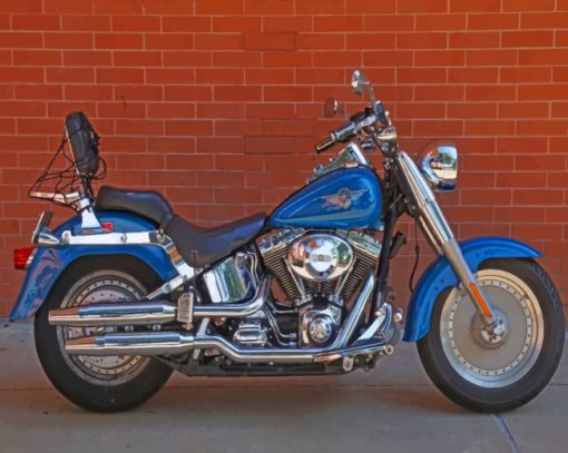 Blue Cruiser Motorcycle Diamond Painting