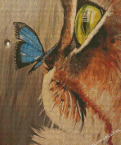 Cat With Butterfly Diamond Painting