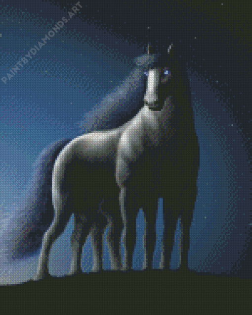 Dark Sleipnir Horse Diamond Painting