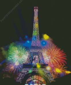 Eiffel Tower Light Fireworks Diamond Painting