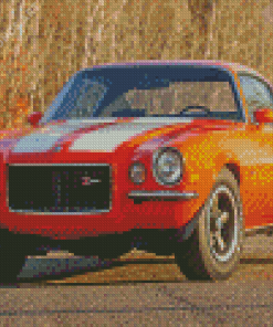 Orange 1970 Camaro Car Diamond Painting