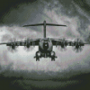 Black And White Airbus A400M Atlas Diamond Painting