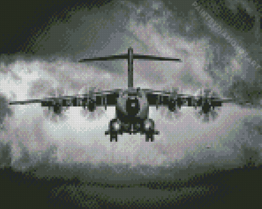 Black And White Airbus A400M Atlas Diamond Painting