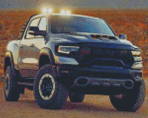 Black Pickup Ram Diamond Painting