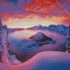 Crater Lake Sunset Diamond Painting