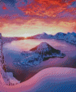 Crater Lake Sunset Diamond Painting