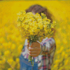 Yellow Girl Flowers Diamond Painting