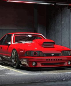 Red Mustang Car Diamond Painting