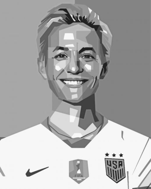 Black And White Megan Rapinoe Diamond Painting