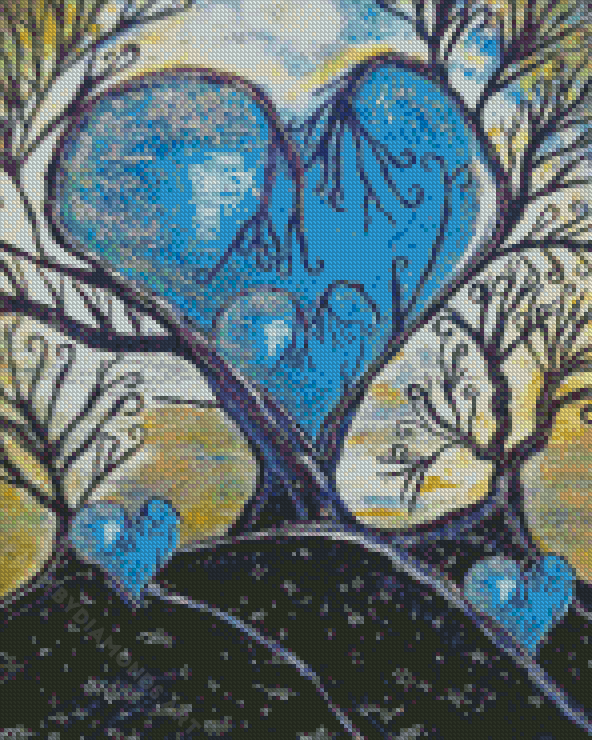 Blue Heart Diamond Painting