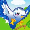 Cartoon Blue Parakeet Diamond Painting