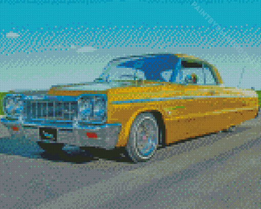 Classic Gold 64 Imapala Car Diamond Painting