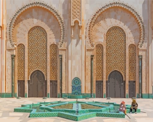 Hassan II Mosque Gates In Casablanca City Diamond Painting