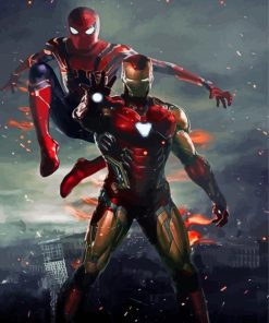 Iron Man And Spiderman Heroes Diamond Painting