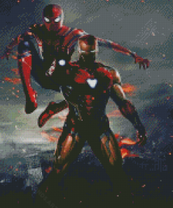 Iron Man And Spiderman Heroes Diamond Painting