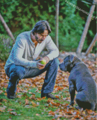 John Wick Playing With His Dog Diamond Painting