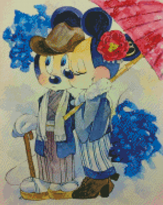 Lovely Mickey And Minnie In Japan Diamond Painting