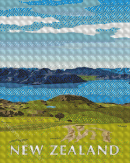 New Zealand Lake Wanaka Poster Diamond Painting
