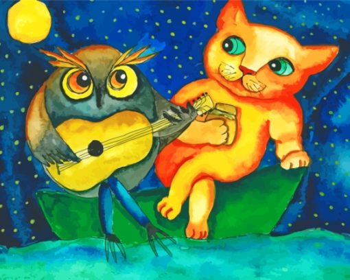 Owl And The Pussy Cat Diamond Painting