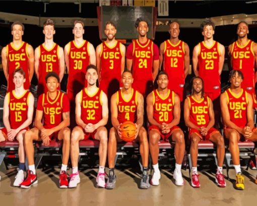 USC Trojans Basketball Team Diamond Painting