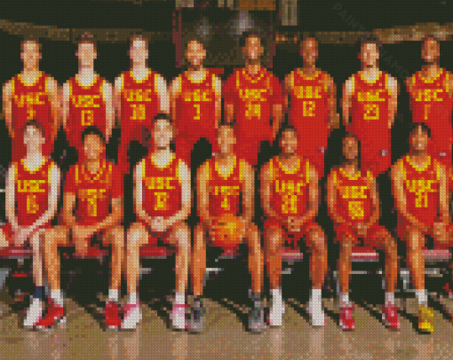 USC Trojans Basketball Team Diamond Painting