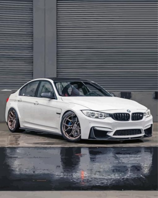 White BMW M3 F80 Car Diamond Painting