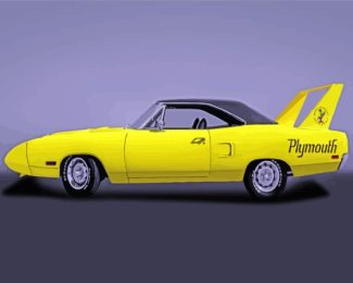 Aesthetic 1970 Yellow Plymouth Roadrunner Diamond Painting